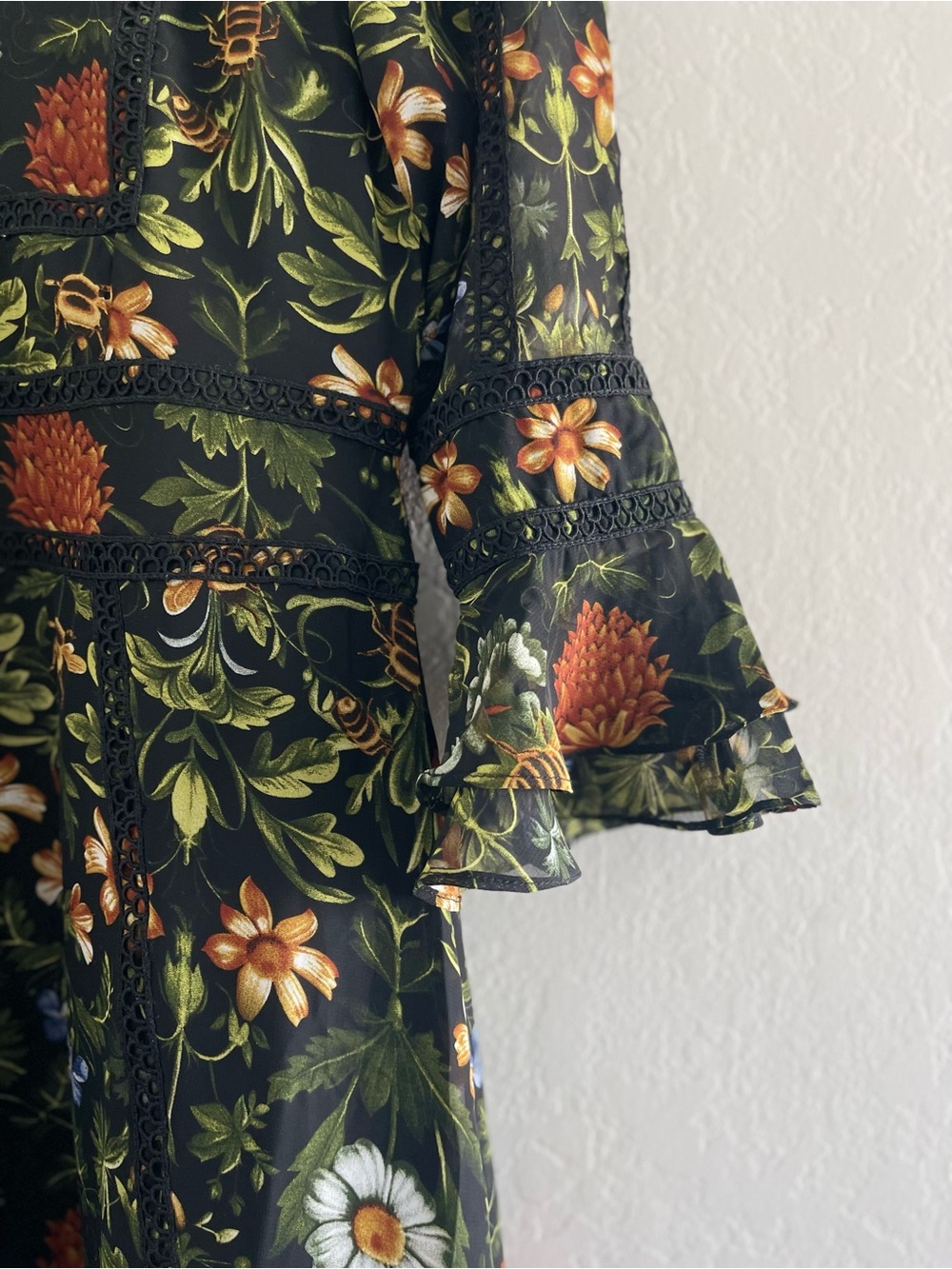 DALIA MACPHEE three-quarter sleeve floral maxi dress, Small - Picture 5 of 8